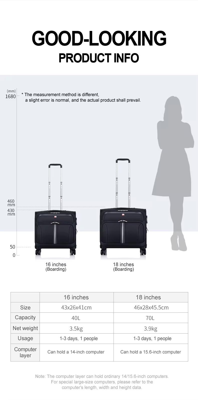 17 inch laptop carry on luggage