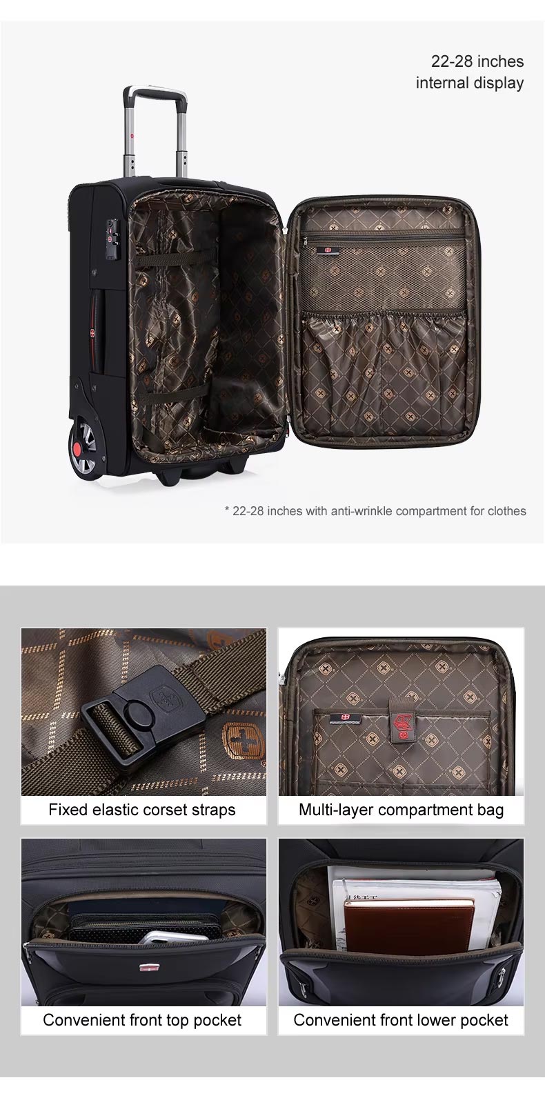 2 wheel luggage sets